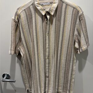 Zara Beige and Brown Striped Men's Shirt